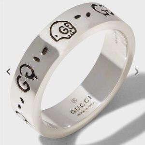 Gucci Black Ghost 6mm Sterling Silver Ring